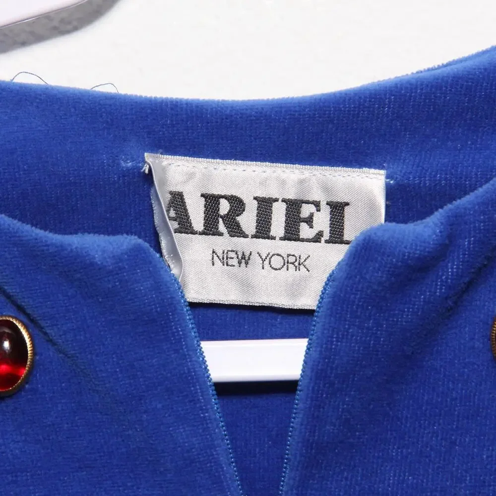 Vintage Ariel New York Long Velour Zip Front Robe Cabochon Accents